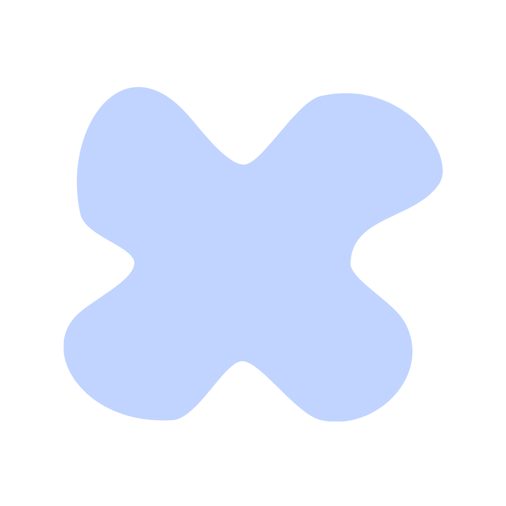 Light blue abstract X-shaped flourish