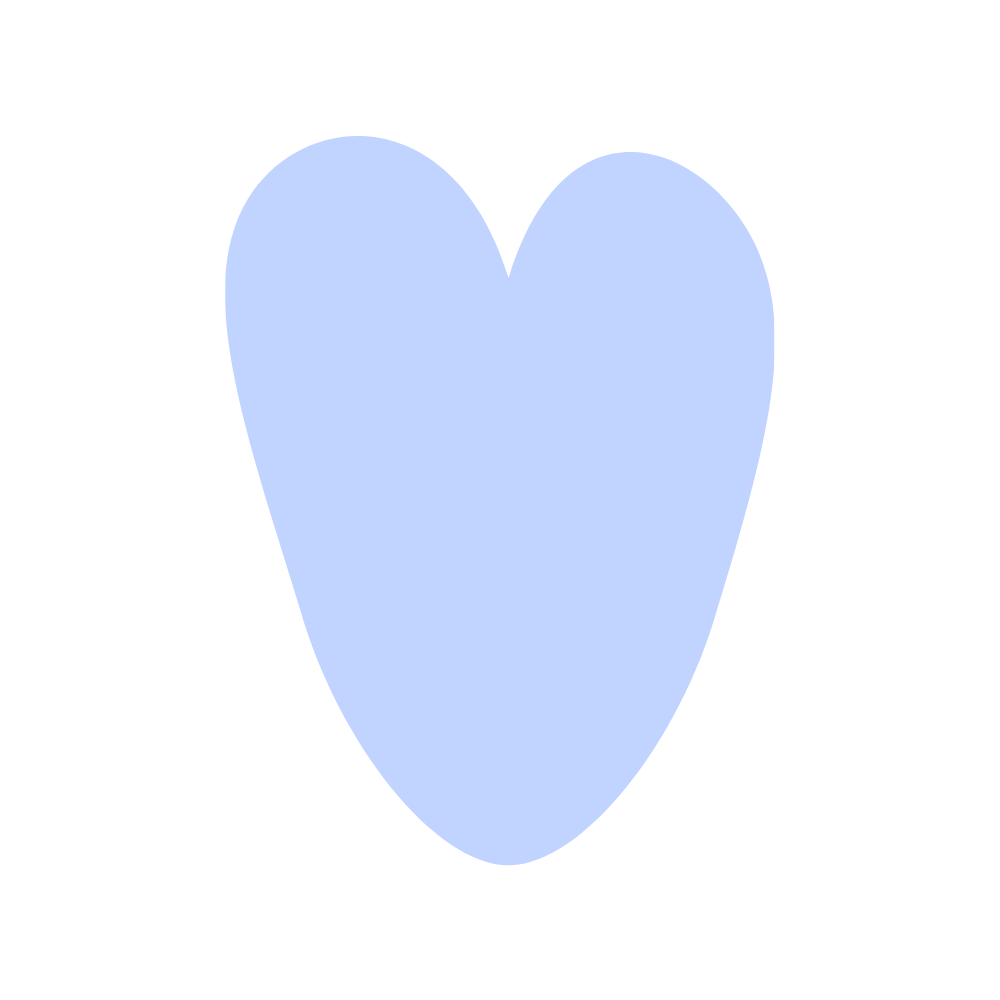 Light blue heart-shaped flourish