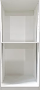 Bright white closet cabinet with a clean, minimalist look and two spacious open sections