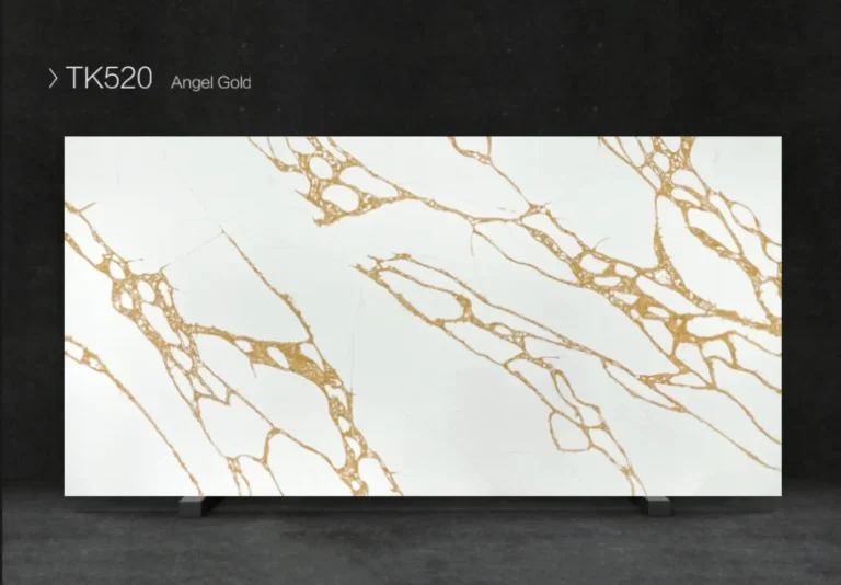 Luxurious white marble kitchen countertop with subtle gray veining