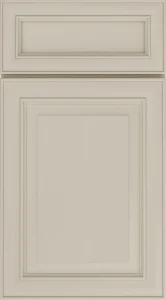Modern flat white slim shaker cabinet door with sharp square edges and smooth finish.