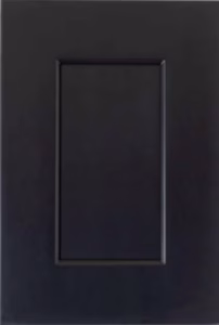 Matte black Shaker-style cabinet door with clean lines and recessed panel